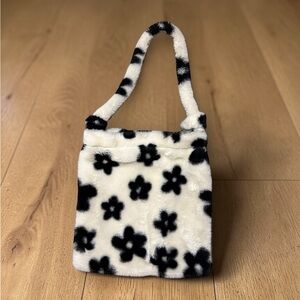 Floral Faux Fur Handbag